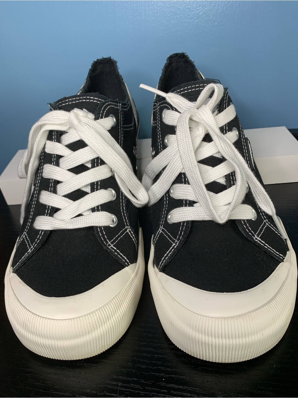 Rocket Dog Black Canvas Sneakers with White Laces